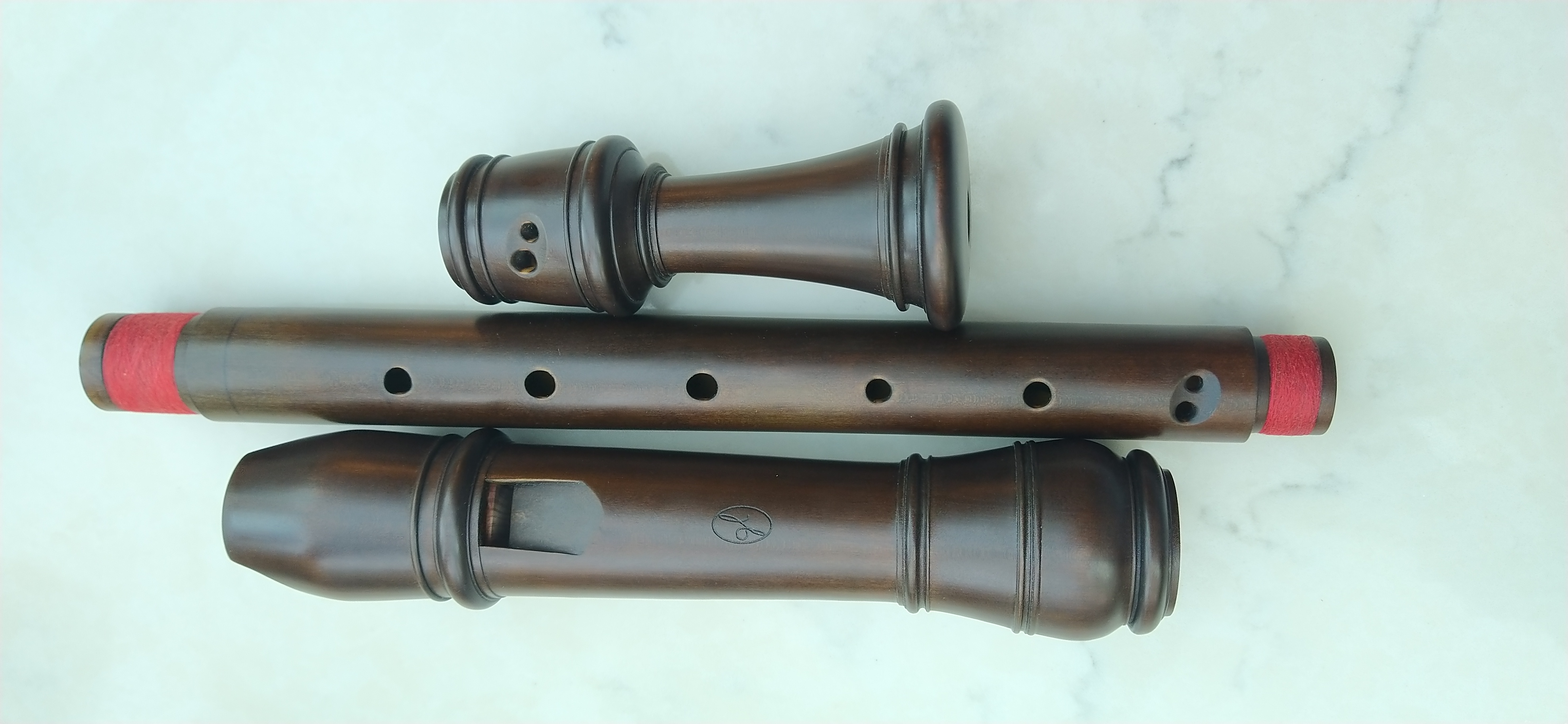 Baroque alto recorder in stained boxwood